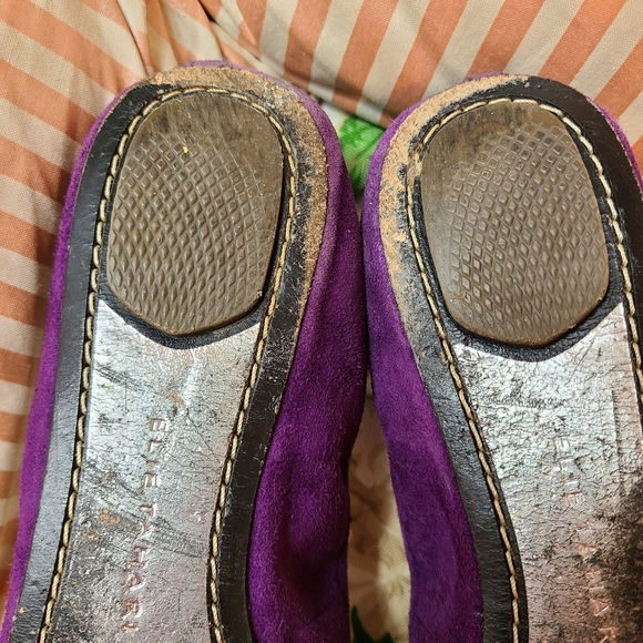ELIE TAHARI π Lucille Ballet Flats in Grape Jelly purple suede LEATHER - Picture 14 of 16
